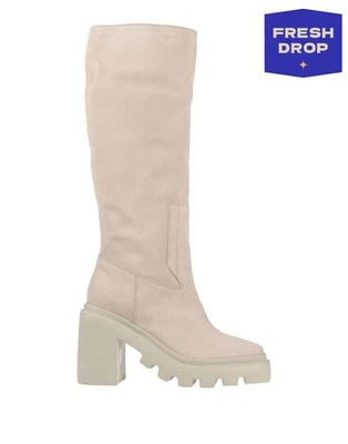 RRP€429 VIC MATIE Leather Boots US9 UK6 EU39 Ivory Square Heel Made in Italy — 第 1/4 张图片