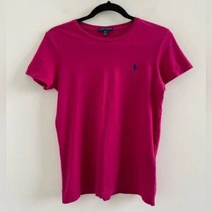 Ralph Lauren Pink Short Sleeve Logo Tee Size Medium Preppy Classic Casual - Picture 1 of 7