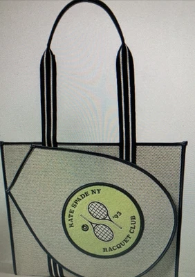 NEW Kate Spade Grand Slam Racquet Club Courtside Canvas Large Tennis Tote Bag - Image 1 of 4