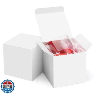 ValBox 4x4x4 weiß Geschenkboxen 25 Stück Kraftpapierboxen mit Deckel für Geschenke, Cr - Bild 1 von 5