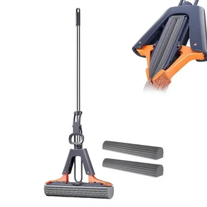 Floor Roller Mop Floor Squeeze Mop For Efficient Cleaning Absorbent Sponge Mop - Picture 1 of 22