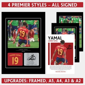 Lamine Yamal Signed Photo Print, Spain Gift Wall Art Poster Framed - A4, A3, A2 - Picture 1 of 10