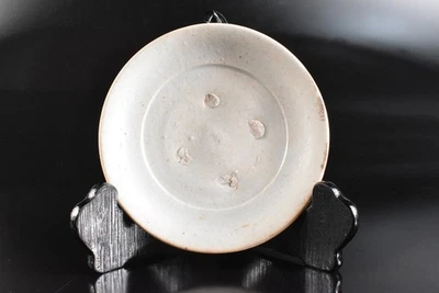 T9436: PLATO/plato en forma de esmalte blanco de la dinastía Li coreana Foto 1 de 4