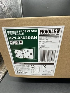 DULTON H21-0362DGN Double Face Wall Clock Rectangle Green Magnet Type - Picture 1 of 9