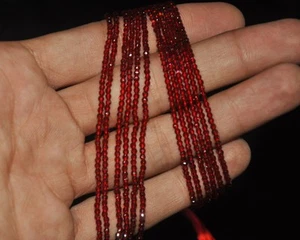 Red Ruby Rondelle Beads, Faceted Rondelle Ruby Beads, 2mm Ruby Beads, Red Stone - Picture 1 of 3