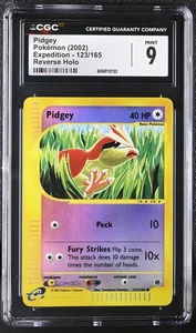 CGC 9 MINT Pidgey 2002 Expedition 123/165 Reverse Holo Pokemon Card - Picture 1 of 2