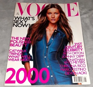 VOGUE MAGAZINE January 2000 GISELE Jonathan Rhys Meyers JOHNNY DEPP Beth Orton - Picture 1 of 19