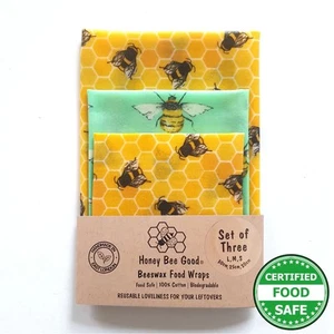 Honigbiene Good Bienenwachstücher - Bee Happy - 3er Set - Bild 1 von 1