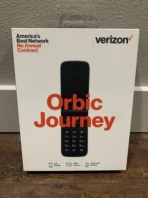 Telefone flip preto pré-pago Verizon Orbic Journey V 4G LTE com câmera novo em folha - Imagem 1 de 4