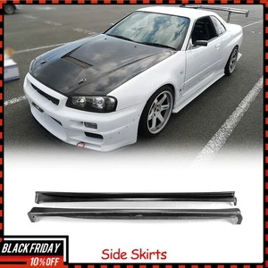 For Nissan Skyline R34 GTR HSM Type Fiberglass Side Skirt Extension Exterior kit - Imagen 1 de 9
