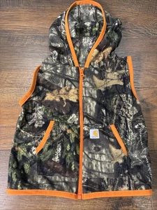 Chaleco Carhartt Niño Pequeño 2T Marrón Camuflaje Con Capucha Cremallera Completa Vellón Sin Mangas - Imagen 1 de 3