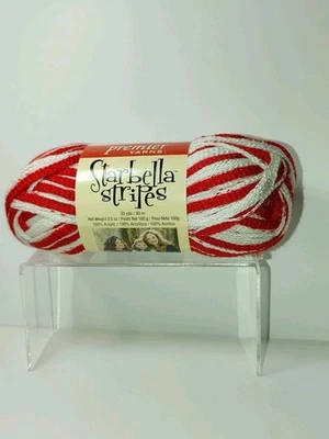 Premier Yarns Starbella Stripes On Edge Red & White #6 Bulky 1 Skein Ruffle NWT - Image 1 of 4