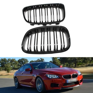 2Pcs Glanz Schwarz Doppelte Nierengitter Grill Für BMW 1Series F20 F21 2012-2014 - Picture 1 of 7
