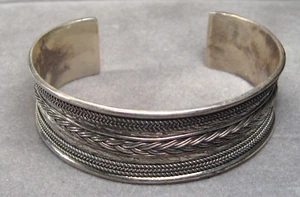 Sterlingsilber .925 Manschette Armband. 41g, 7.0 ", 20mm - Bild 1 von 12
