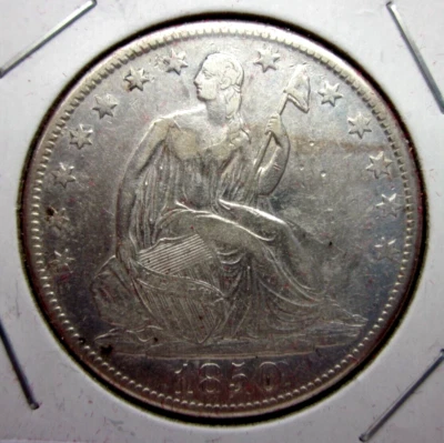 MONEDA DE MEDIO DÓLAR LIBERTAD SENTADA 1850-O 50c Nueva Orleans como nueva bonito coleccionista Foto 1 de 2