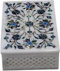 6"x4"Personalized Jewelry Box Organizer Marble Inlay Stone Engraved Wedding Vows