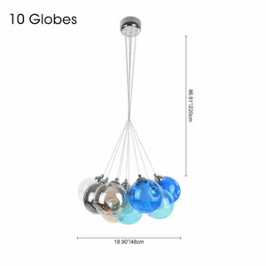 Modern Cluster Chandelier Multi-color Glass Bubble Living Room Pendant Light - Picture 1 of 22