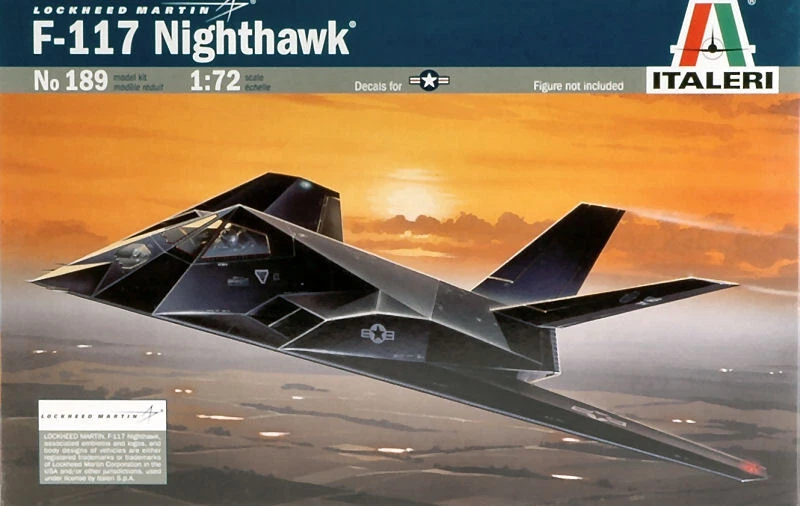 F-117 A Nighthawk Stealth Lockheed Martin Plastic Kit 1:72 Model ITALERI - Image 1 of 1