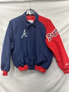 Atlanta Braves Starter Puffer Jacket- Size Lg- Genuine Merchandise- Embroidered - Picture 1 of 9
