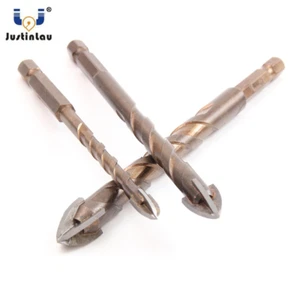 JUSTINLAU Cross Hex Tile Bits Glass Ceramic Hole Triangle Drill 4/6/8/10/12 mm - Imagen 1 de 10