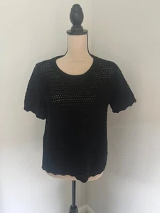 GAP Women's Black Crochet Sweater Size Medium NWT - Picture 1 of 1