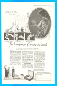 1918 Cutex cura unghie cosmetici stampa antica pubblicità manicure salute donna - Foto 1 di 5