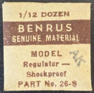 NOS NEU Original Benrus Uhr Cal AK Regulator - Shockproof Part # 26-s - Bild 1 von 2