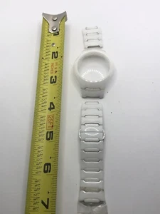 Michael Kors Watch Parts White Ceramic Crystal Case 42mm Band 20mm PJ31 - Picture 1 of 9