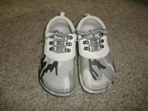 CROCS Axle All Terrain Camo Men 6 Women 8 Lace Up Boat Shoes Leather Upper - Picture 1 of 6