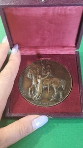 WWI Battle of Mulhouse French Art Nouveau bronze medal by Dammann,68mm - Picture 1 of 9