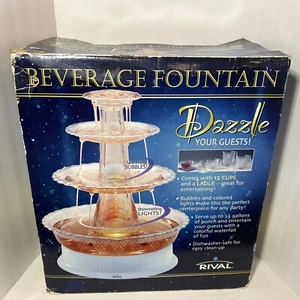 Rival Dazzle 2.5 Gallon Light Up Beverage Fountain BF250 Sparkling Bubble - Picture 1 of 13