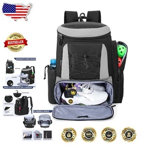 Bolsa de remo Pickleball de nailon duradera para 4 raquetas con correas cómodas y gancho - Imagen 1 de 9