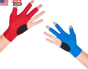 2PCS anti Slip Billiard Glove 3 Fingers Show Gloves Left Hand Snooker Glove Bill - Picture 1 of 7