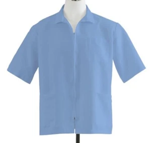 New Medline Blue Healthcare Shirt Size XL, XXXL Zip Up With Pockets Smock - Picture 1 of 12
