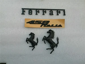 Ferrari 458 Italia Front & Rear Bumper Horse Badge Emblem Black Kit Brand New - Bild 1 von 7