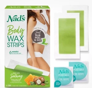 Body Wax Strips Hair Removal Women All Skin 100 Waxing Strips +Calming Oil Wipes - Picture 1 of 5