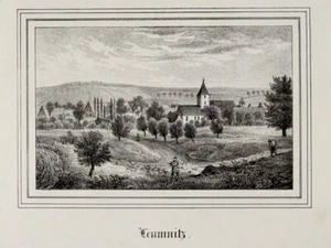 GERA LEUMNITZ KIRCHE Orig.Litho.aus Kirchengalerie ca. 1845 - Bild 1 von 3