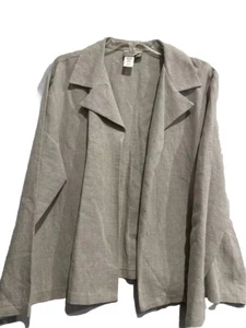 Giacca blazer donna Coldwater Creek misto lino aperto davanti taglia XL casual - Foto 1 di 7