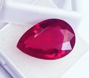 Certified Natural Red Ruby 22.90 Ct Pear Shape Loose Gemstone - Picture 1 of 7