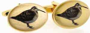 Pair of gold colour Soprano Woodcock Country Cufflinks in lovely gift box