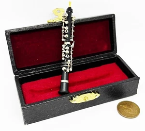 Casa de muñecas oboe instrumento de madera con estuche negro miniatura 348 tumdee - Imagen 1 de 7