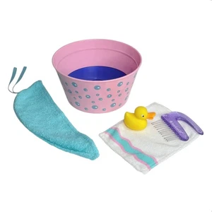 Juego de baño para mascotas American Girl juguete de goma para pato bañera peine toalla de pelo paño - Imagen 1 de 8