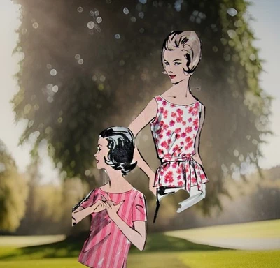 UNCUT Portrait Neckline Top Advance 2809 Easy Sew Vintage Sewing Pattern b 31 - Image 1 of 3