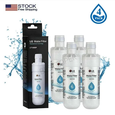 4 Pack LG LT1000P Refrigerator Water Filter New Sealed Replacement ADQ747935 - Image 1 of 4