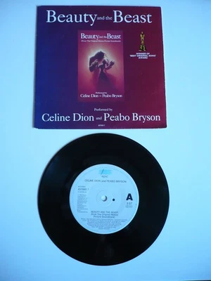 Celine Dion Peabo Bryson Beauty And The Beast 7" Vinyl 1991 Epic 1st Pre Single - Image 1 of 4