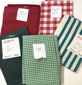 Assorted Pieces for Christmas Projects Red /Green Checked 3 Yards Total - Picture 1 of 7