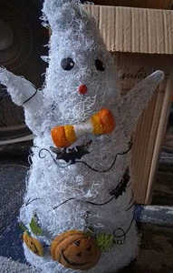Home Interior Halloween HAPPY GHOST Candle VOTIVE Holder NIB 14374 - Picture 1 of 3