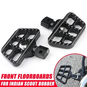 Black Mini Serrated Floorboards Motorcycle Foot Pegs For Indian Scout Bobber - Picture 1 of 11