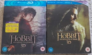 THE HOBBIT UNEXPECTED JOURNEY + DESOLATION BLU-RAY 3D + LENTICULAR SLIP COVERS - Imagen 1 de 2