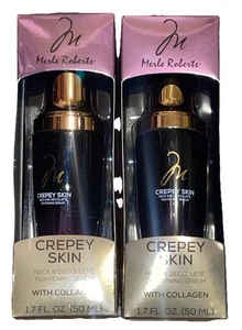 Lot Of 2 Merle Roberts Crepey Skin Neck Tightening Serum with Collagen 1.7 Ounce - Picture 1 of 2